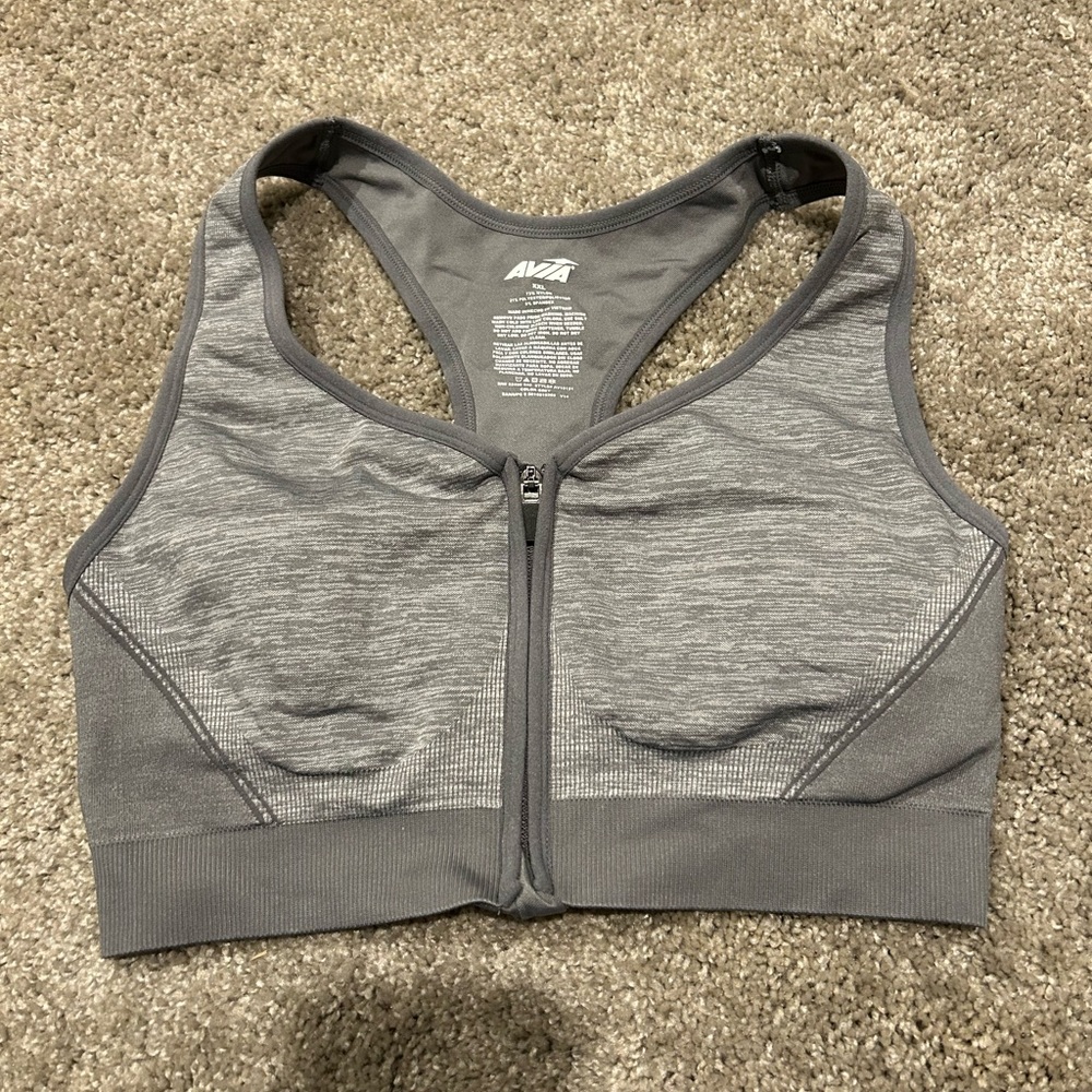 Zip up sports bra